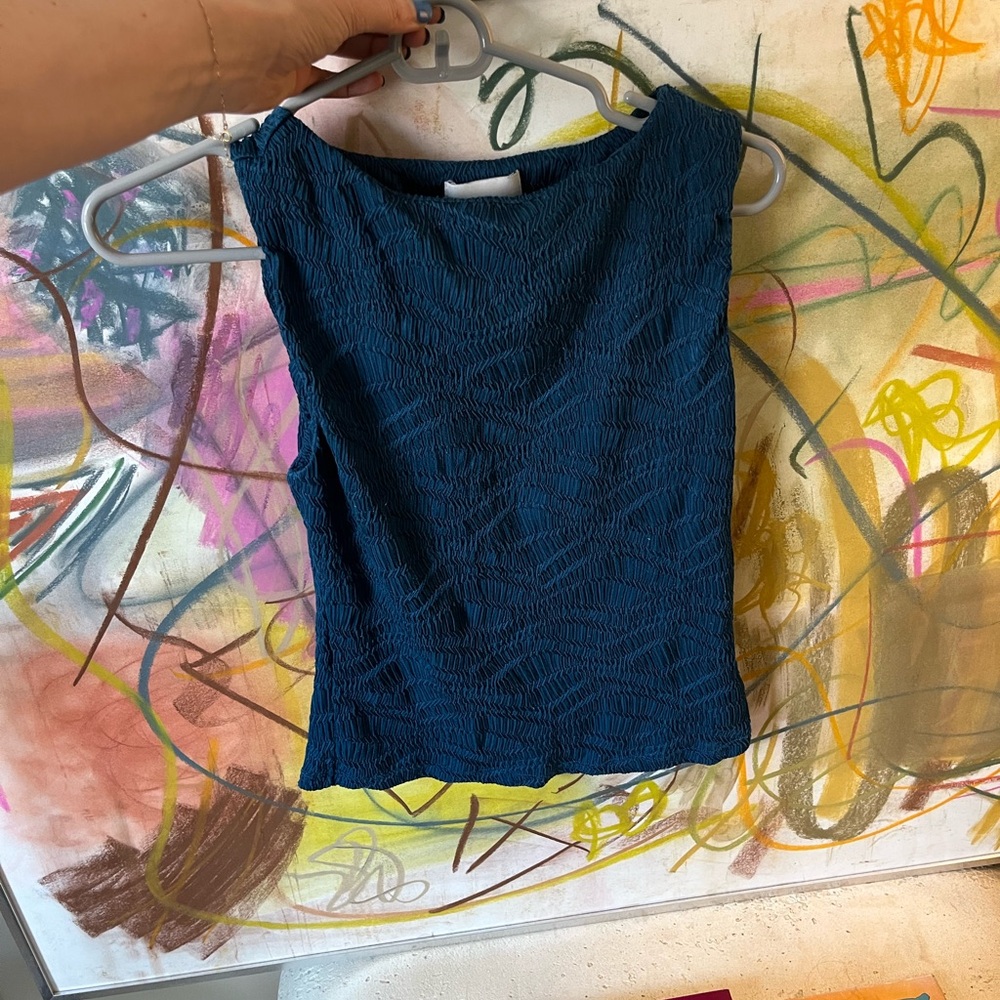 Reformation Blue Ruched Tank Top